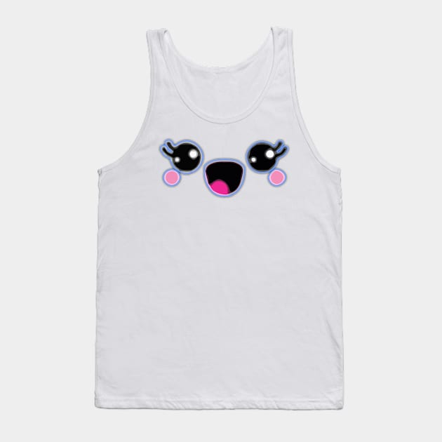 Kawaii Cute girl face Tank Top by kamdesigns